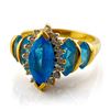 Image 1 : 10k Gold Blue Stone Ring, 4.83g Total Wgt. Sz. 7