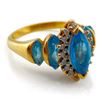 Image 3 : 10k Gold Blue Stone Ring, 4.83g Total Wgt. Sz. 7