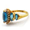 Image 6 : 10k Gold Blue Stone Ring, 4.83g Total Wgt. Sz. 7