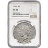 Image 1 : 1935 Silver Peace Dollar NGC MS63