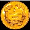 Image 2 : 1881 $3 Gold Piece CHOICE BU