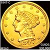 Image 1 : 1847-C $2.50 Gold Quarter Eagle CHOICE BU