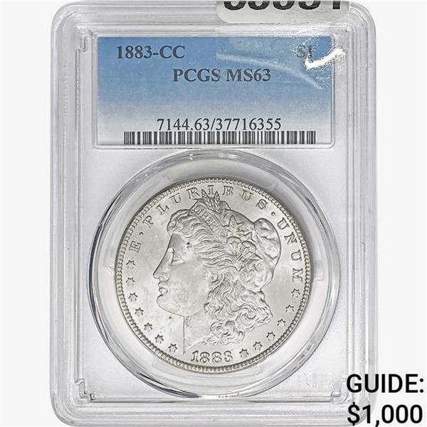 1883-CC Morgan Silver Dollar PCGS MS63