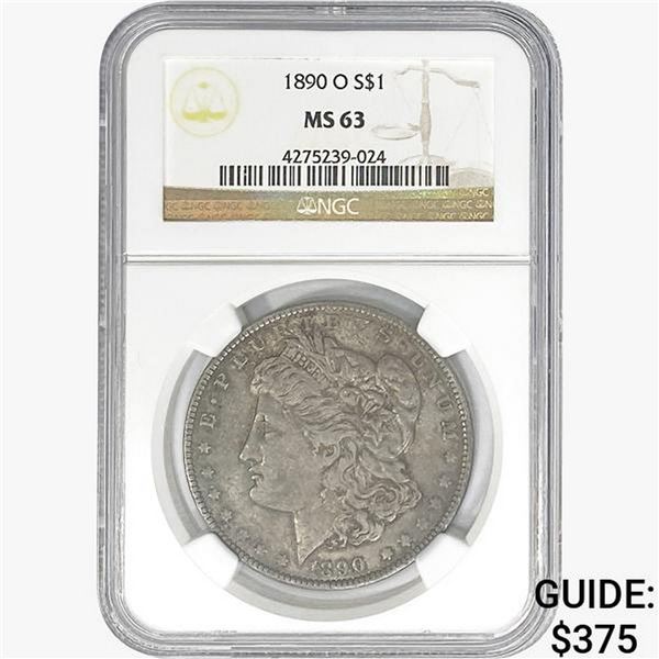 1890-O Morgan Silver Dollar NGC MS63