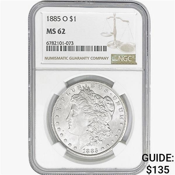 1885-O Morgan Silver Dollar NGC MS62