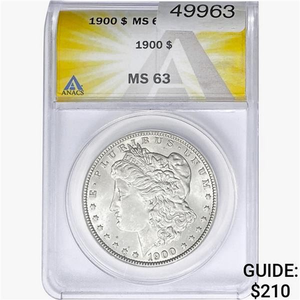 1900 Morgan Silver Dollar ANACS MS63