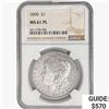 Image 1 : 1890 Morgan Silver Dollar NGC MS61 PL