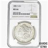 Image 1 : 1881-S Morgan Silver Dollar NGC MS66
