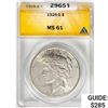 1926-S Silver Peace Dollar ANACS MS61
