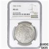 Image 1 : 1921-D Morgan Silver Dollar NGC MS63