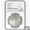 Image 1 : 1881-CC Morgan Silver Dollar NGC MS63