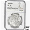 Image 1 : 1879-S Morgan Silver Dollar NGC MS63