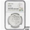 1891-O Morgan Silver Dollar NGC AU58