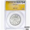 Image 1 : 1942 Walking Liberty Half Dollar ANACS MS62