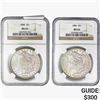 Image 1 : [2] 1884 & 1886 Morgan Silver Dollar NGC MS63