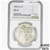 Image 1 : 1884-CC Morgan Silver Dollar NGC MS61