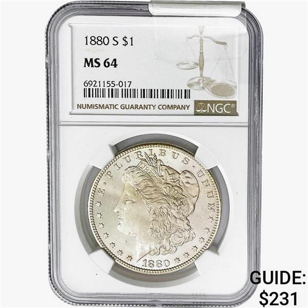 1880-S Morgan Silver Dollar NGC MS64