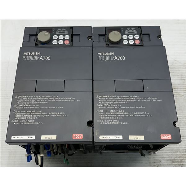 (2) Mitsubishi #FR-A740-3.7K Inverters