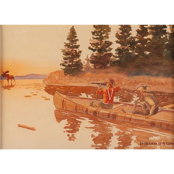 Leonard H. Reedy, three watercolors
