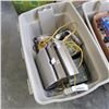 Image 2 : 2 TOTES OF WORKLIGHTS, DOOR HANDLES, HARD HARTS AND MORE