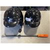 Image 1 : 2 MOTORCYCLE HELMETS AND A PRYBAR