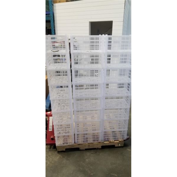 24 WHITE PLASTIS STACKING CRATES