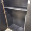Image 2 : BLACK 2 DOOR STORAGE CUPBOARD, 4FT TALL, 31 INCH WIDE, 14 INCH DEEP