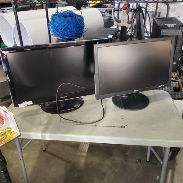 LG 24 INCH MONITOR AND SAMSUNG 27 INCH TV