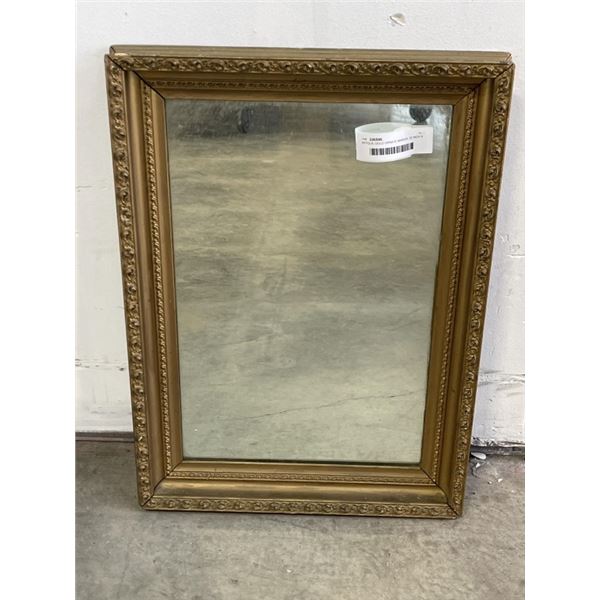 ANTIQUE GOLD ORNATE MIRROR, 22 INCH X 16 INCH