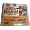 Image 1 : Calgary Stampede Souvenir Dollar 1986 5-Pak all 5 mint marks,1-souvenir book of coins