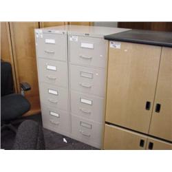 Cream 4 Drawer Legal Size Vertical File Cabinet