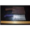 Image 1 : Hand Forged Damascus Steel Cleaver w/ Leather Sheath