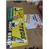 Image 1 : 3-Gun/Tobbaco/Root Beer Vtg. Baseball Player Tin Advertising Sign - 3 X $