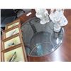 Image 2 : Burl Metal Base Round Glass Inset Coffee Table