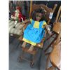 Image 1 : Doll, Carved Oak Rolling High Chair