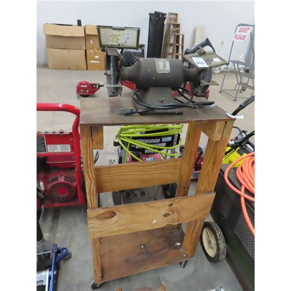 Milwaukee Bench Grinder w/Wooden Cart