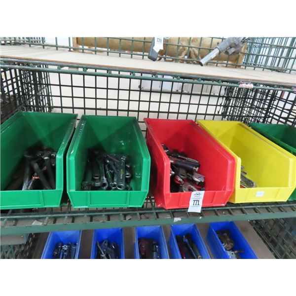 Bins w/Sockets, Ratchets, Wrenches