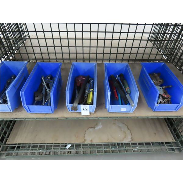 Bins w/C Clamps, Wrenches, Ratchets