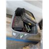Image 1 : Tote w/Toolboxes, Pole Saw, Ammo Box, Cast Cook Pans