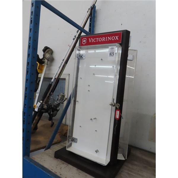 3 Sided Swivel Merchandising Cabinet w/Key and Base