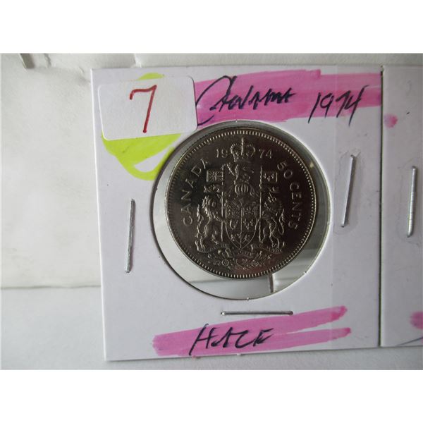 1974 - 1975 CANADA HALF DOLLARS