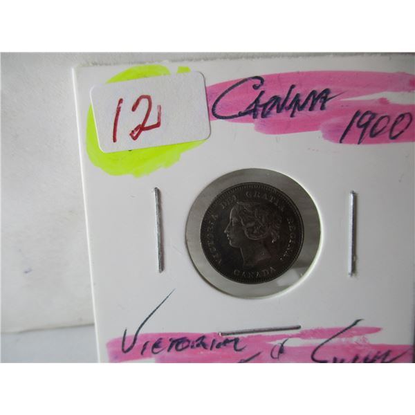 1900 EF VICTORIAN CANADA SILVER FIVE CENT