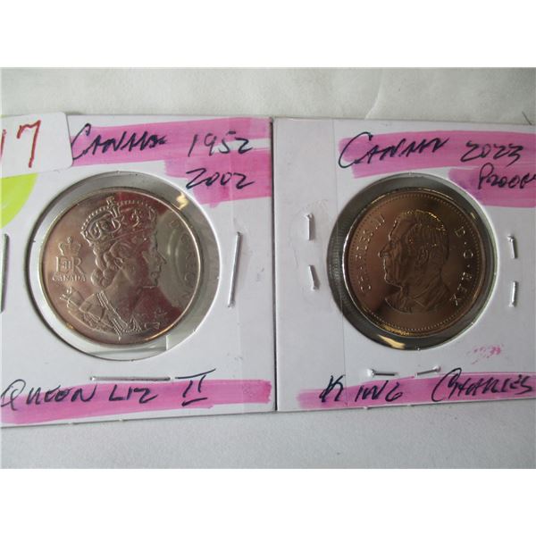 1952 - 2002 QUEEN ELIZABETH & 2023 KING CHARLES PROOF HALF DOLLARS