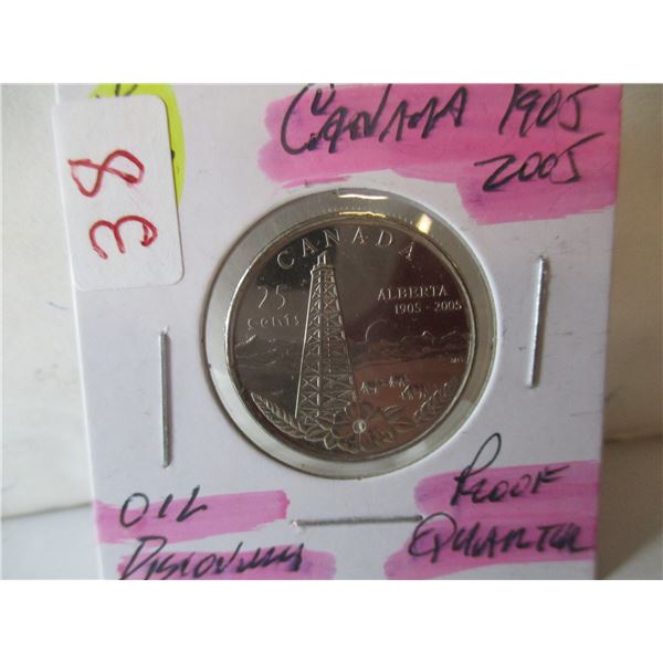 1905 - 2005 ALBERTA OIL DISCOVERY PROOF QUARTER