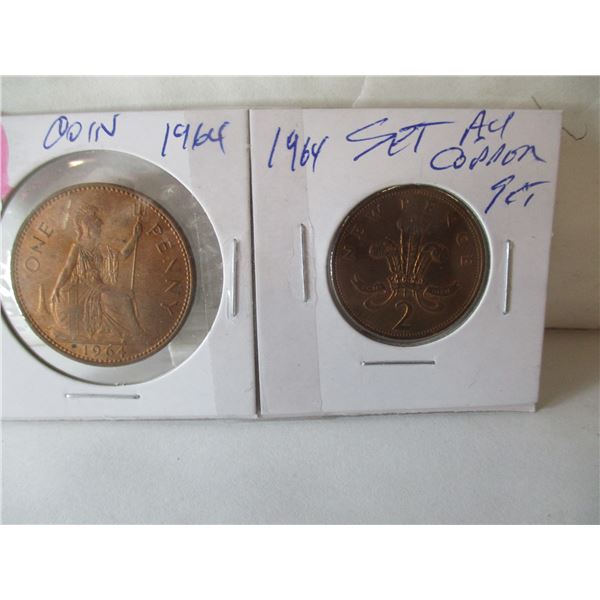 1964 BRITISH PENNY SET