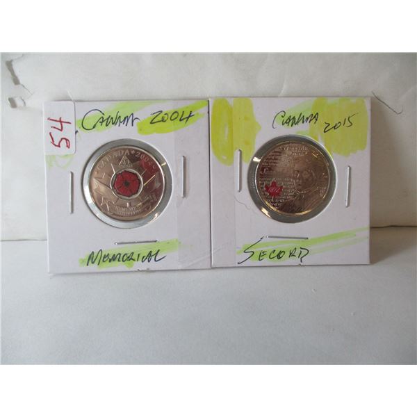 2004 - 2015 CANADA MEMORIAL SECORD QUARTER SET
