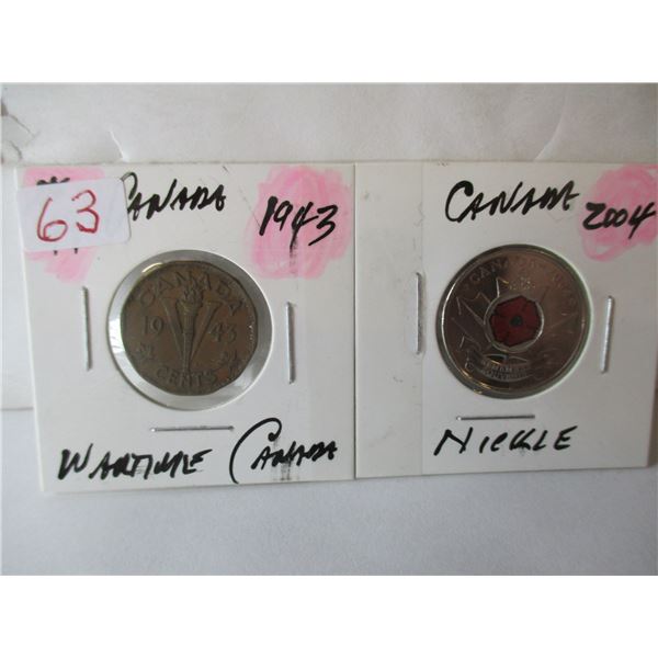 1943 WARTIME CANADA NICKEL (2004 REMEMBRANCE QUARTER