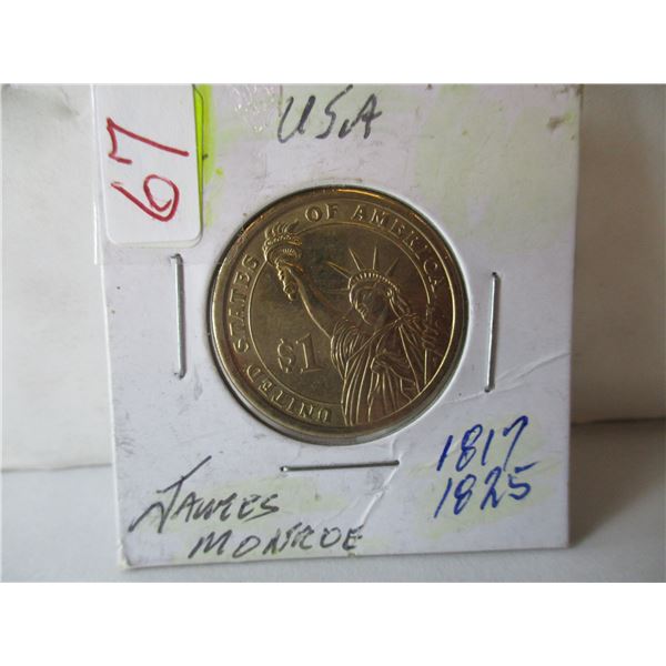 1817 - 1925 JAMES MONROE 5TH PRESIDENT USA COIN
