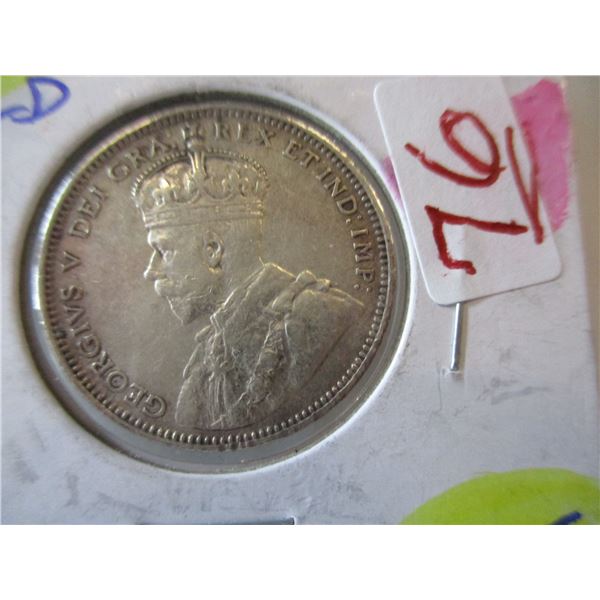 1912 NEWFOUNDLAND SILVER 20 CENT COIN