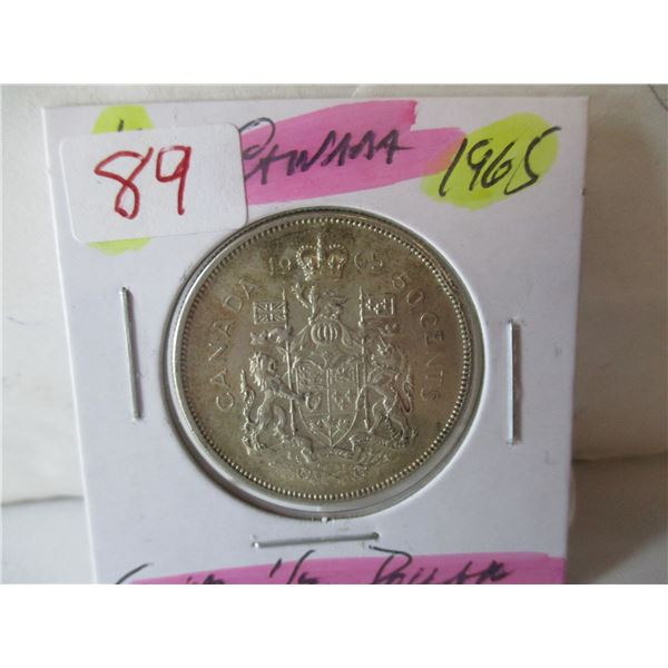 1965 CANADA SILVER HALF DOLLAR
